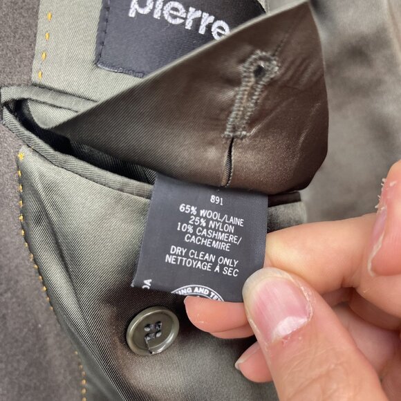 Pierre Cardin Tweed Sport Coat Brown / Olive Green Blazer Wool / Cashmere 40R - Picture 12 of 16